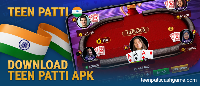 Download the mobile app for playing Teen Patti on Android