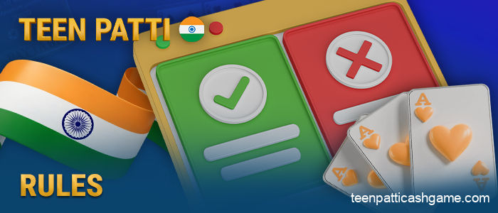 Rules of Teen Patti for residents of India